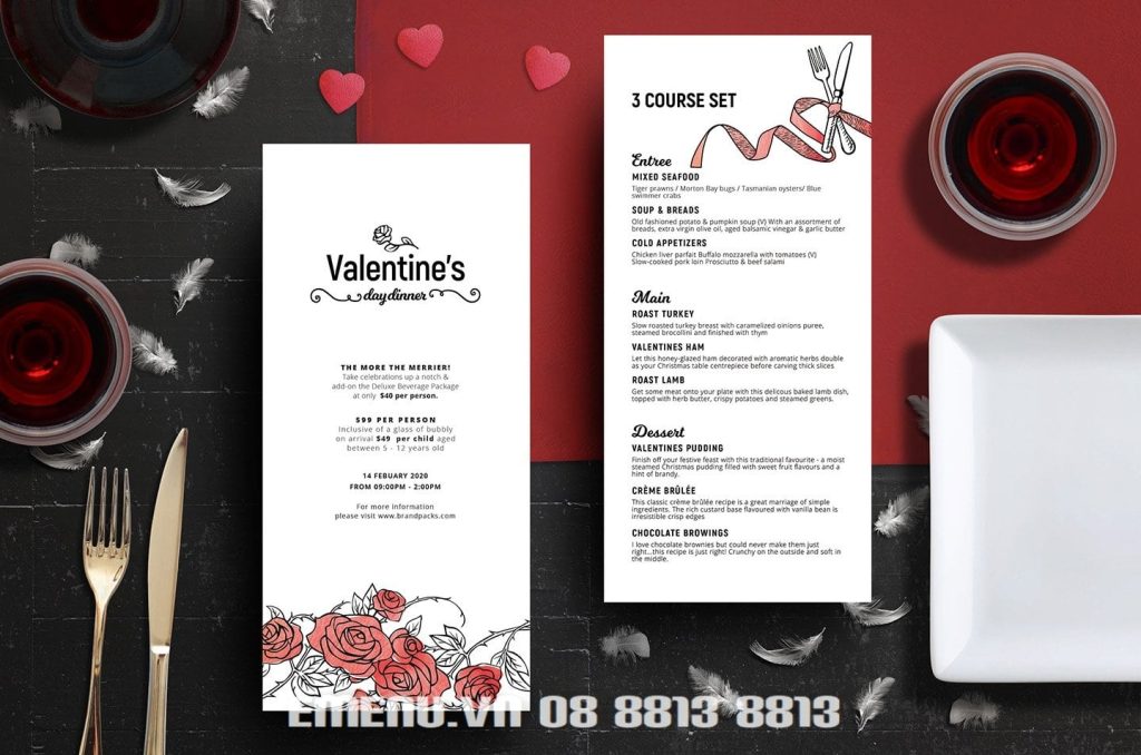 menu valentine mau do trang NO0 2